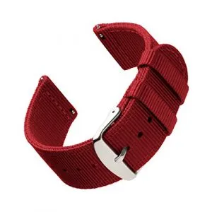 Archer Watch Straps | Repuesto de Correa de Reloj de Nailon para Hombre y Mujer, Correa Fácil de Abrochar para Relojes y Smartwatch | Rojo, 20mm