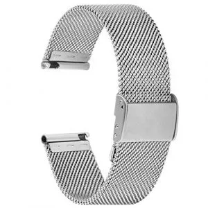 Correa de Reloj Fullmosa, Correa de Repuesto de Malla de Acero Inoxidable para Reloj (Samsung Gear s3s2 / Asus Zenwatch / Huawei Watch / Reloj inteligente Smartwatch etc.) Plata, 22 mm