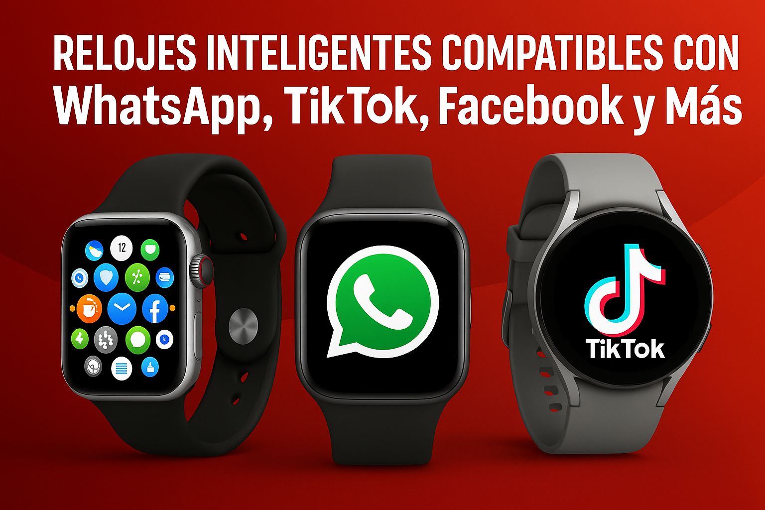 Relojes Inteligentes Compatibles con WhatsApp, TikTok, Facebook y Más