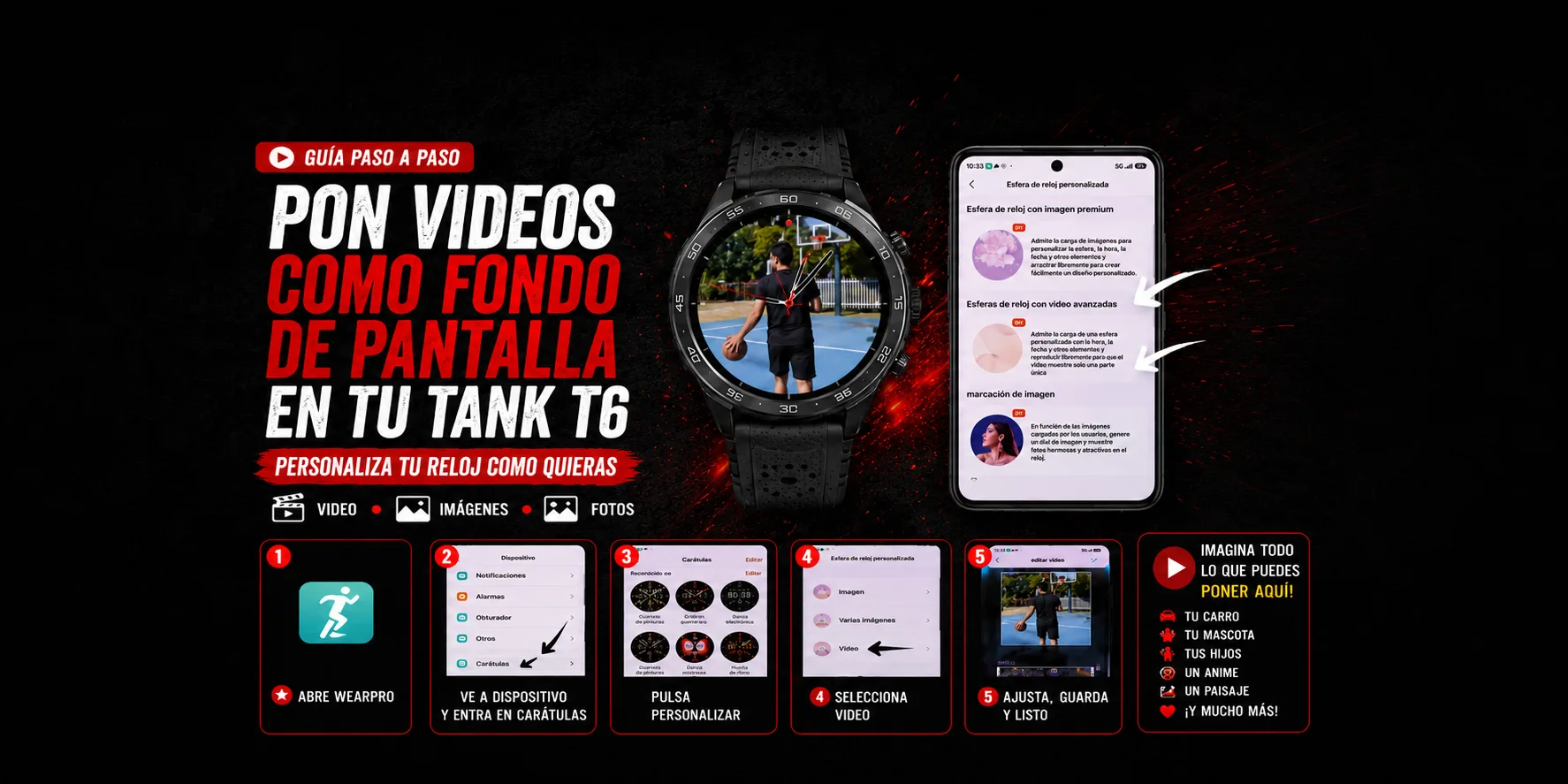 Pon videos como fondo de pantalla en el Tank T6