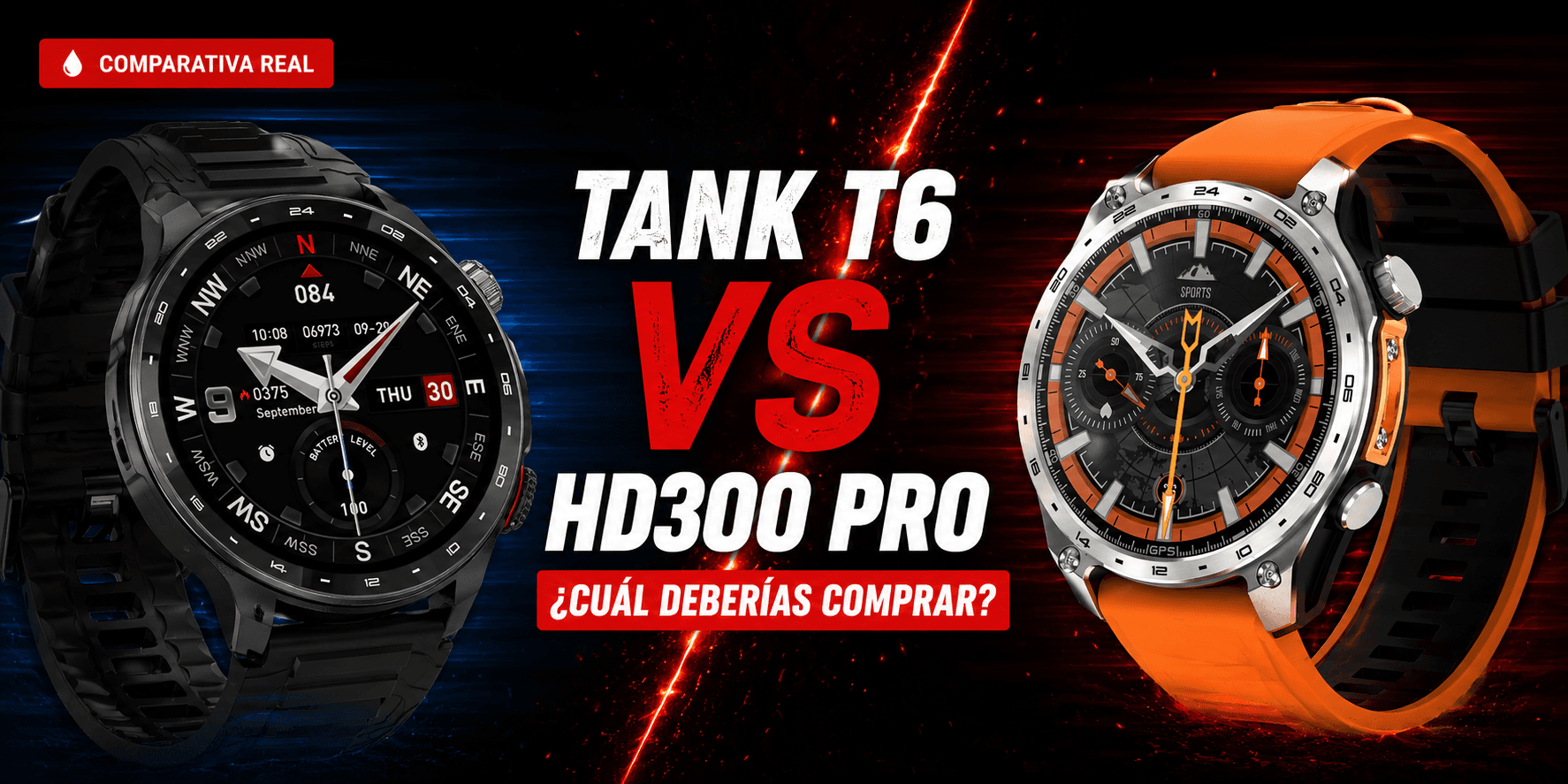 Tank T6 vs HD300 Pro ¿Cuál Smartwatch Económico con GPS Comprar
