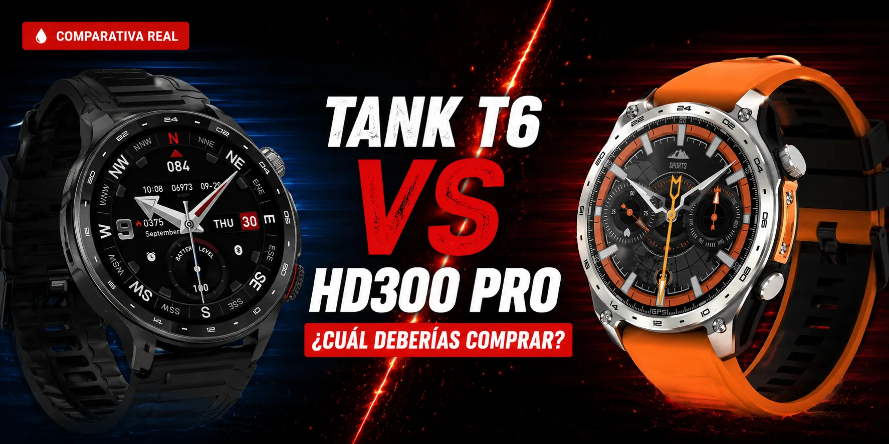 Tank T6 vs HD300 Pro ¿Cuál Smartwatch Económico con GPS Comprar